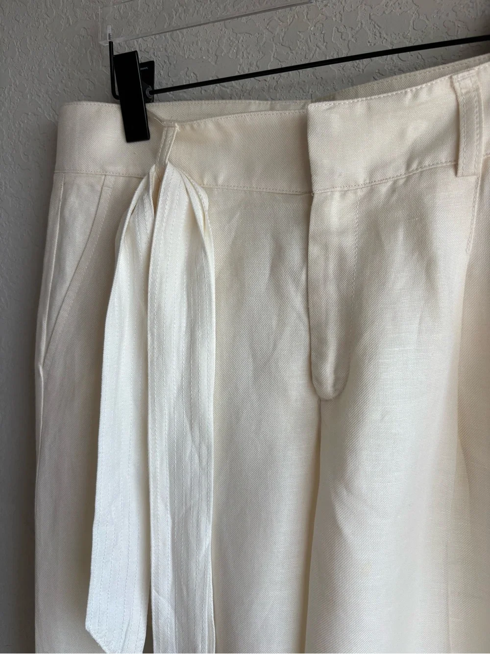 Banana Republic linen Blend Pleated Wide Leg Pants size 6 belted full length